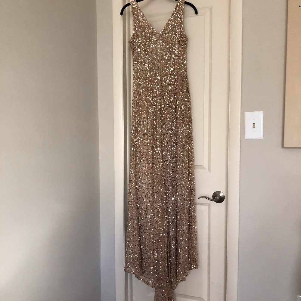Adrianna Papel dress - Gold with beads and sequins